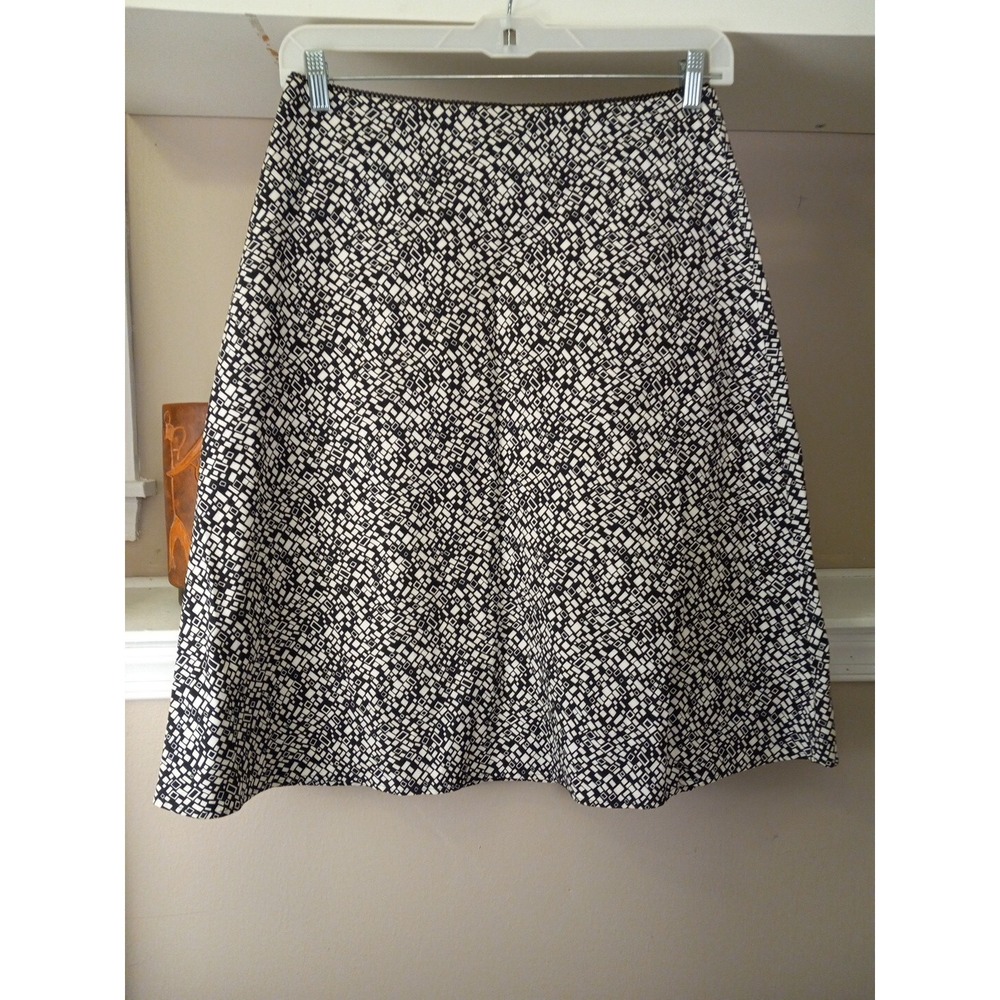 Valerie Stevens Casuals Womens Black/white Geometric Zip Skirt‎ Size 12